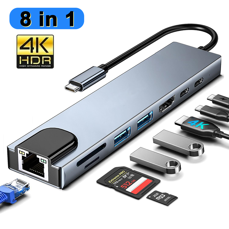 Hdmi Adapter Tablet - Hub USB Type C 8 en