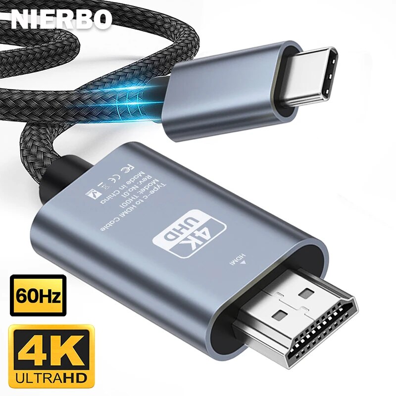 Hdmi Adapter Tablet - NIERBO-Câble USB Type-C vers HDMI tressé,
