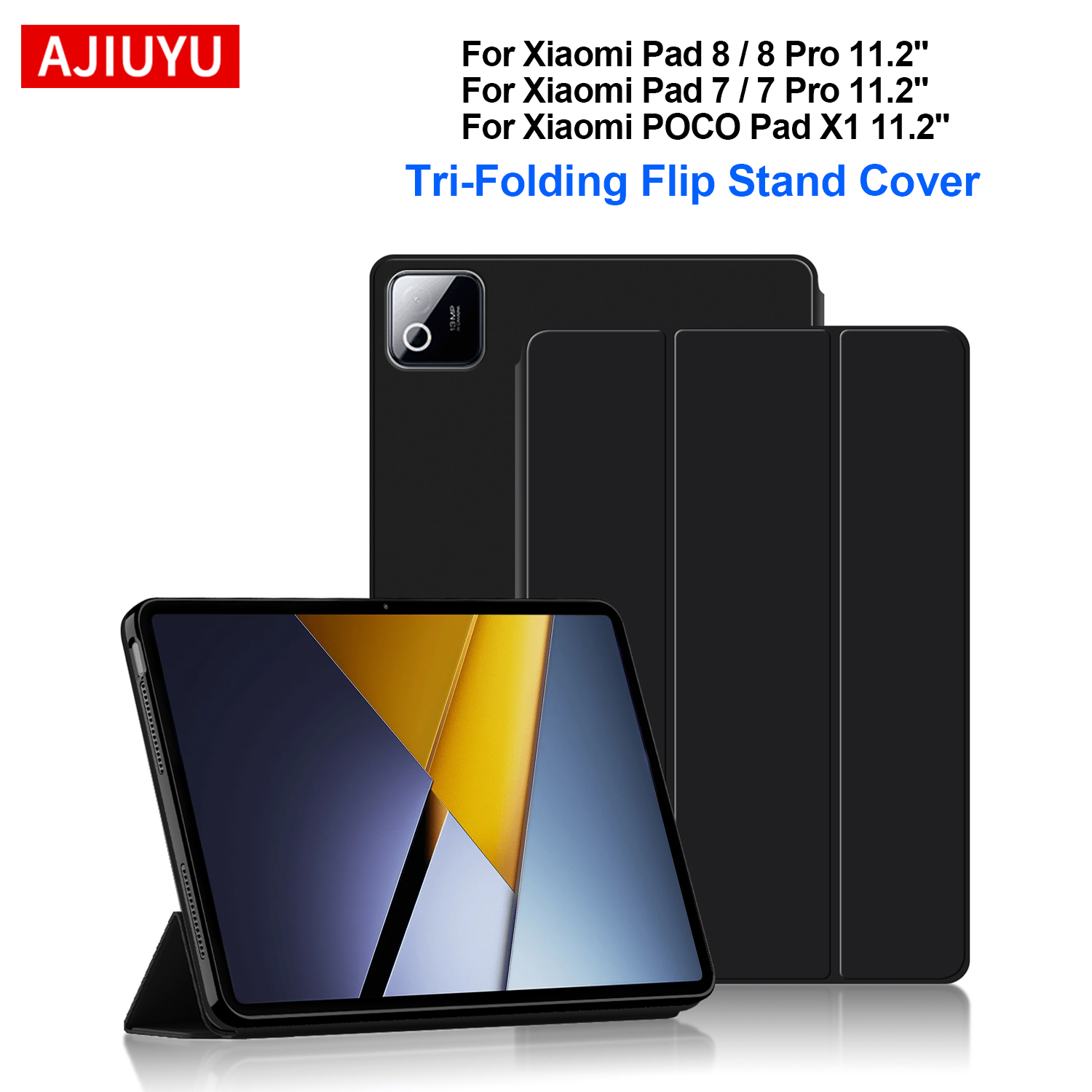 Poco Tablet Accessories - Étui à rabat en cuir PU