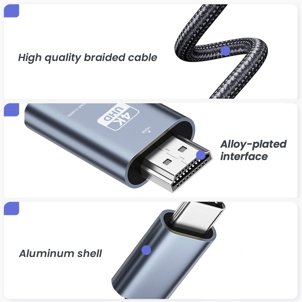 NIERBO-Câble USB Type-C vers H - Hdmi Adapter Tablet avis et prix